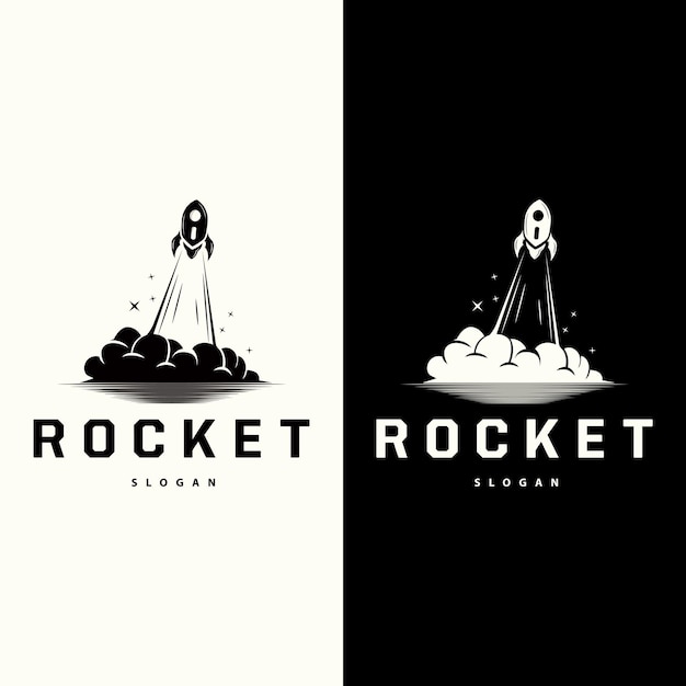 Création de logo de fusée spatiale technologie de véhicule spatial vecteur modèle simple illustration moderne
