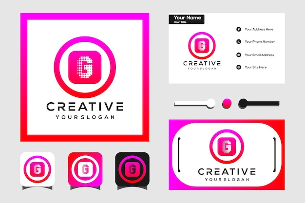 Création De Logo G Lettrage Moderne Avec Cercles Et Carrés