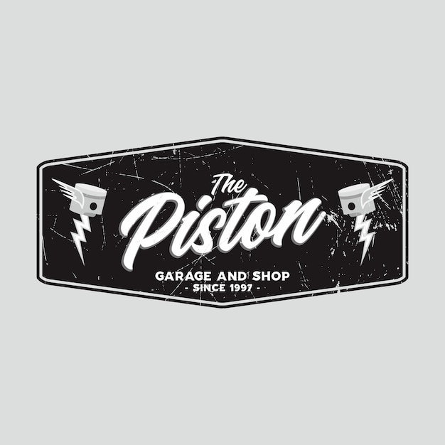 création de logo de garage automobile à piston vectoriel