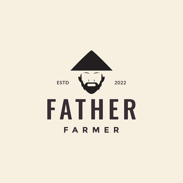 Création De Logo Hipster Fermier Barbu Vieil Homme