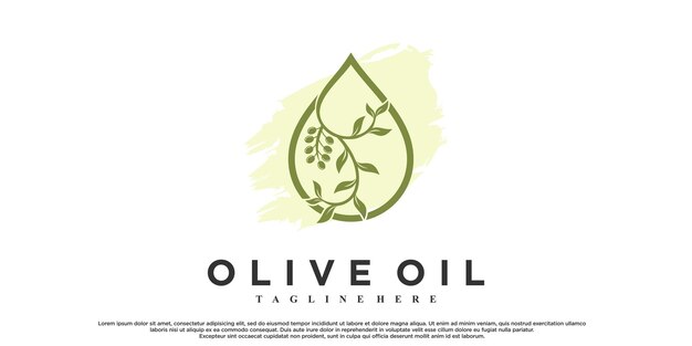 Création De Logo D'huile D'olive Avec Un Concept Moderne Vecteur Premium