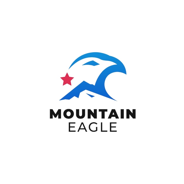 Vecteur création de logo icône aigle de montagne