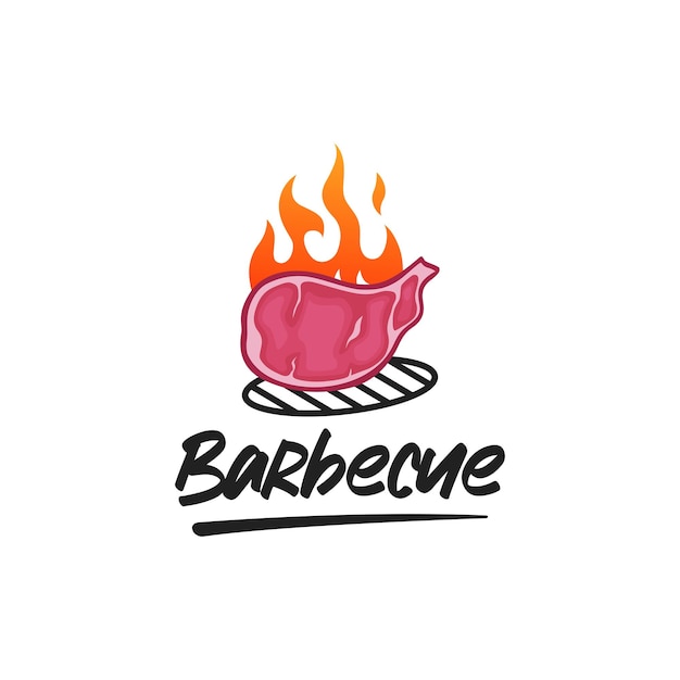 Vecteur création de logo icône barbecue chaud