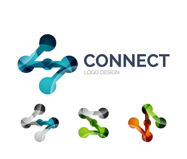 Création de logo d'icône de connexion faite de pièces de couleur