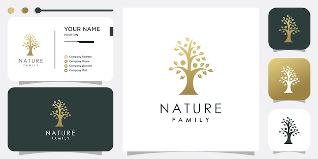 Création De Logo Icône Famille Nature Avec Un Style Moderne Créatif Vecteur Premium