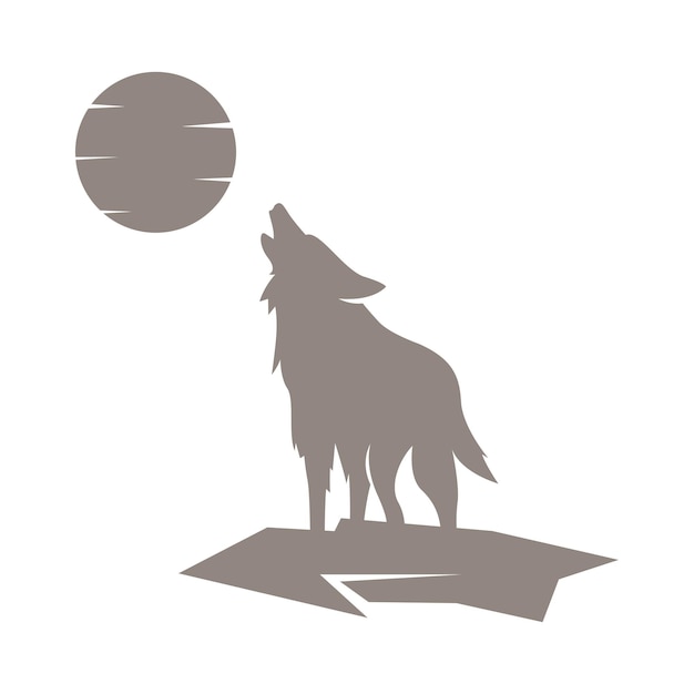 Vecteur création de logo icône loup