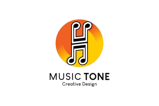 Création De Logo D'icône De Musique De Tonalité Avec Le Concept De La Tonalité De La Lettre H