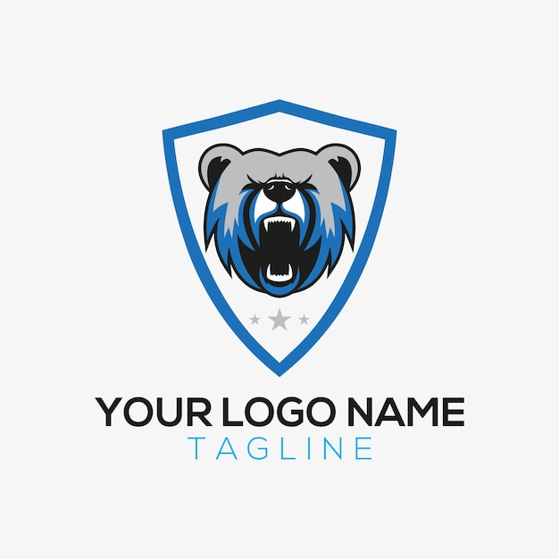 Vecteur création de logo d'icône d'ours moderne au format vectoriel.