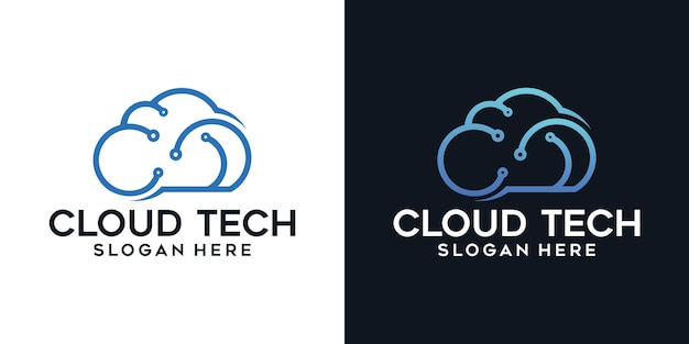 Création De Logo D'icône De Technologie Cloud