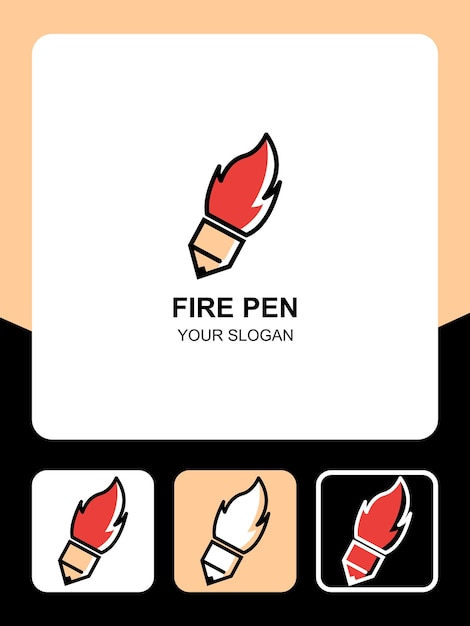 création de logo et icônes de stylo à feu