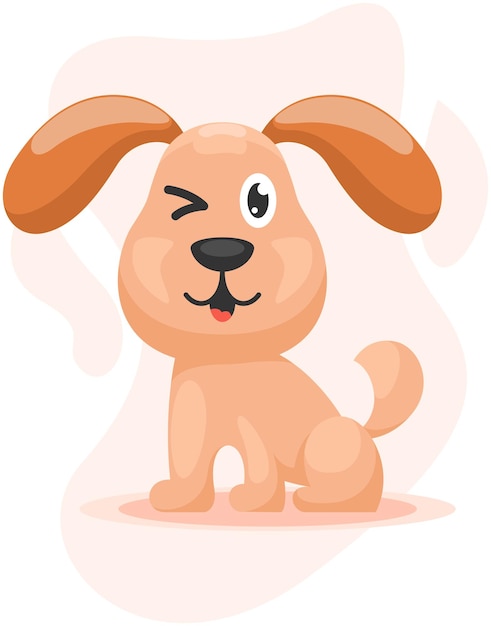 Vecteur création de logo illustration chien mignon