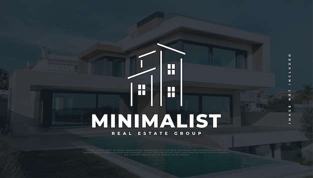 Vecteur création de logo immobilier minimaliste. création de logo de construction, d'architecture ou de bâtiment