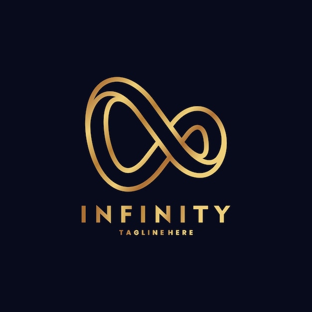 Vecteur création de logo infinity ligne dorée
