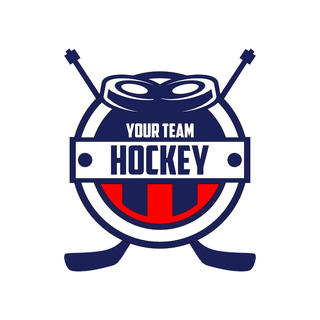 Vecteur création de logo d'insigne de club de hockey