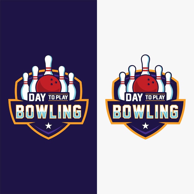 création de logo d'insigne de tournoi de bowling professionnel