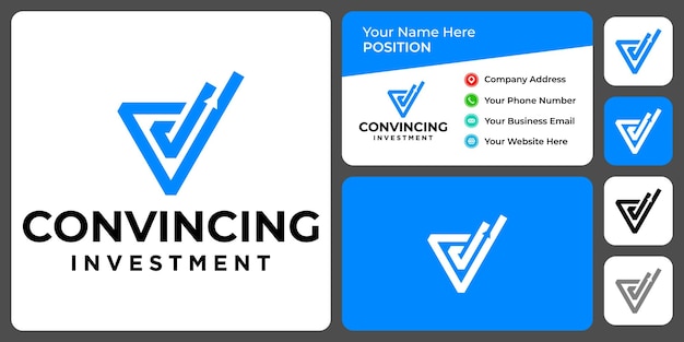 Création De Logo D'investissement Lettre Cv Monogramme Avec Modèle De Carte De Visite