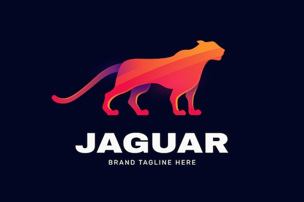 Vecteur création de logo jaguar dégradé