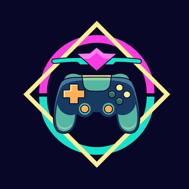Création de logo de jeu Ensemble d'emblèmes de jeu vidéo Logo de joueur de manette de jeu