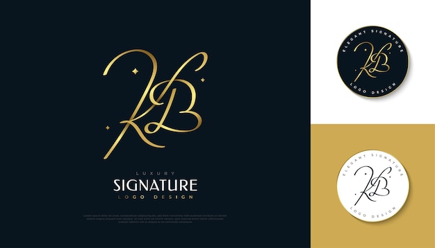 Création De Logo K Et B Initiale élégante Et Minimale Avec Style D'écriture Logo De Signature De Lettre Kb Avec Style D'écriture Dorée Pour La Boutique De Bijoux De Mode De Mariage Botanique Et Logo De Marque