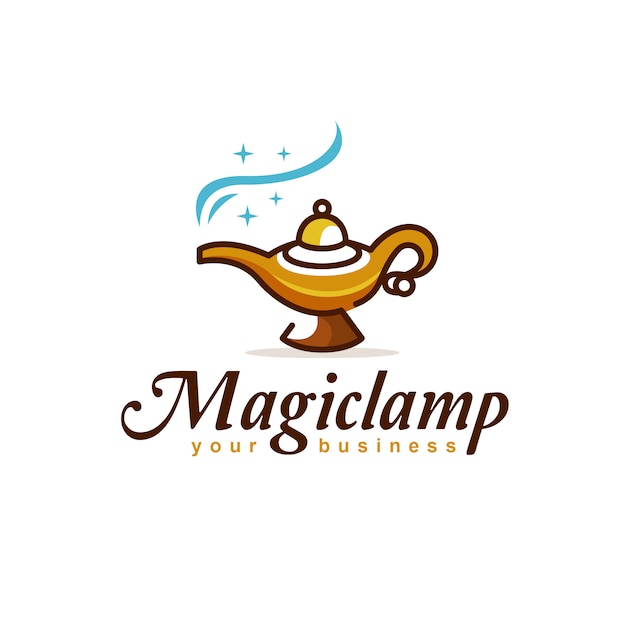 Vecteur création de logo de lampe magique