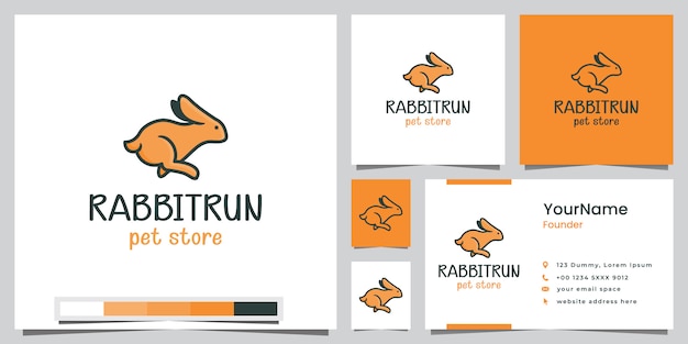 Création De Logo De Lapin Run Animalerie Avec Carte De Visite