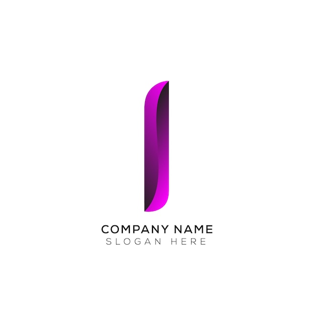 Création de logo de lettre 3d minimaliste avec dégradé de couleur de luxe