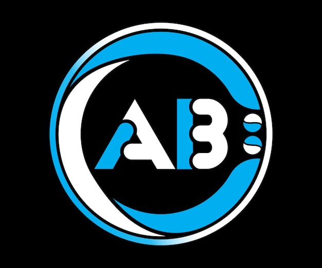 Vecteur création de logo de lettre ab avec une forme de cercle création de logo ab avec un design unique et simple