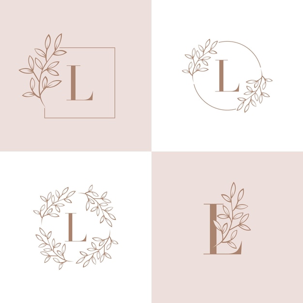 Création De Logo Lettre L Avec élément En Feuille D'orchidée