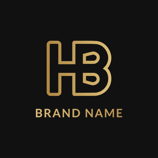 Vecteur création de logo lettre hb avec concept de luxe et premium