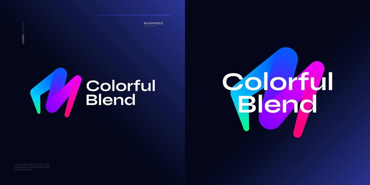 Vecteur création de logo lettre m audacieuse et vibrante avec logo dégradé coloré concept m avec style de mélange