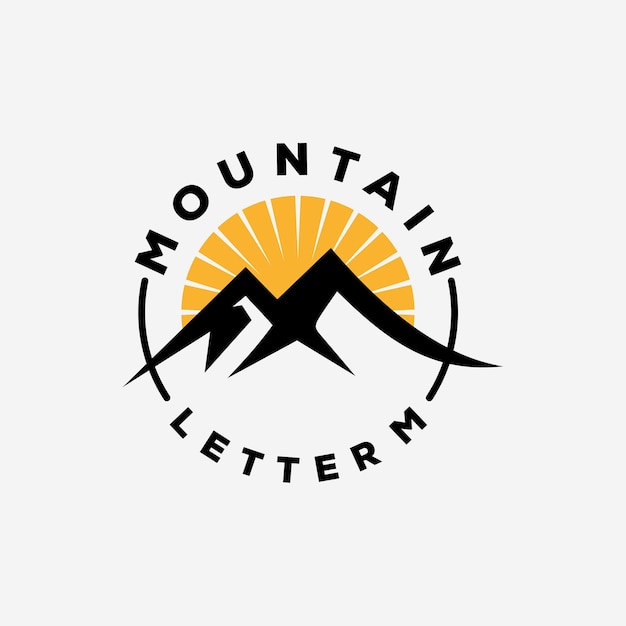 Vecteur création de logo de lettre m de montagne