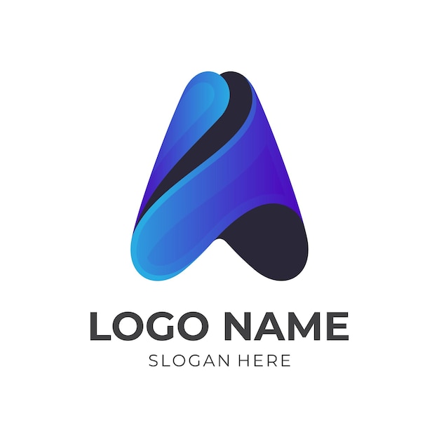 Création De Logo Lettre A Avec Un Style Coloré 3d