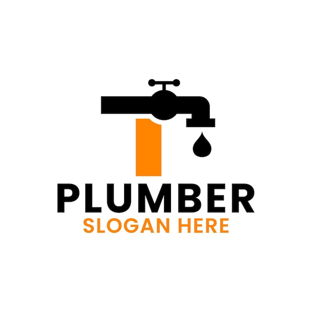 Création de logo lettre T plombier