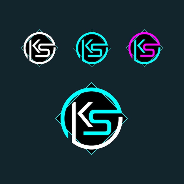 Création De Logo De Lettre Tendance Ks Sk Avec Cercle