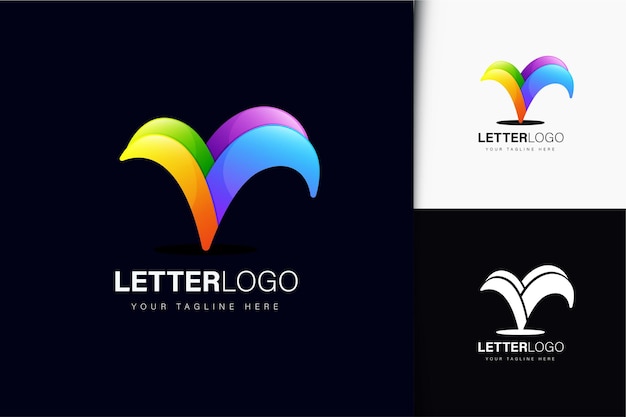 Création De Logo De Lettre V Avec Dégradé Coloré