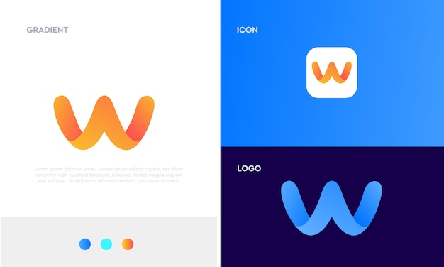 Création de logo lettre W avec dégradé de couleur