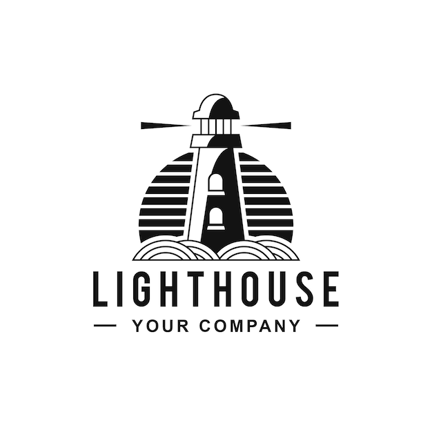 Création De Logo Lighthouse Black Lines