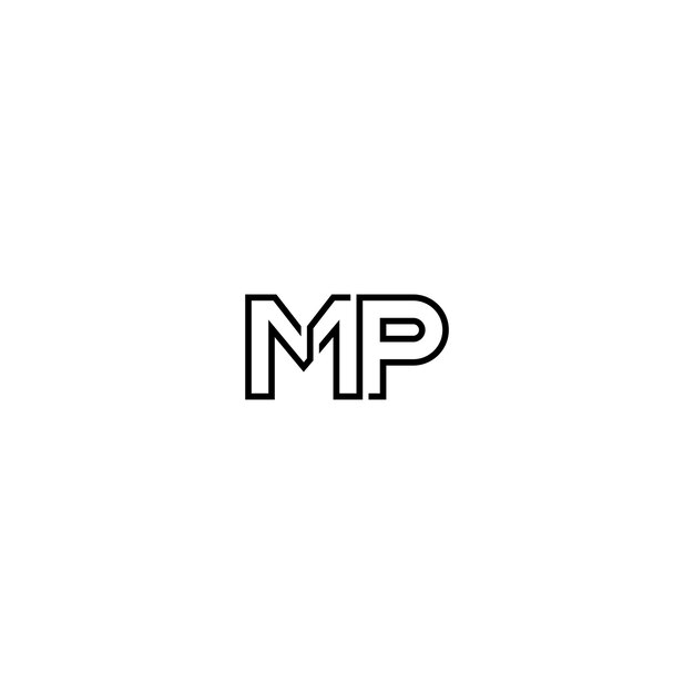 Vecteur création de logo de ligne de lettre mp