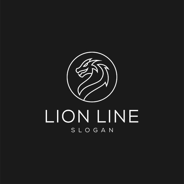 Vecteur création de logo de ligne simple lion