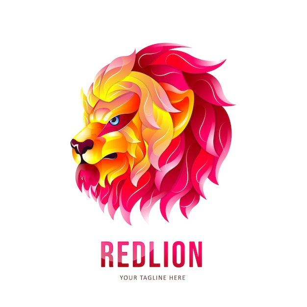 Création de logo de lion coloré