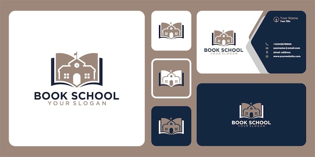 Création De Logo De Livre Avec école Et Carte De Visite