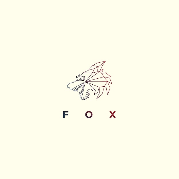 Vecteur création de logo de loup avec concept géométrique