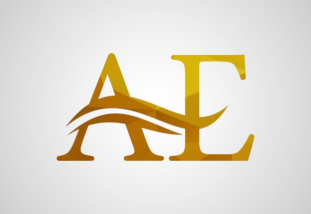 Création de logo Low Poly et Initial AE Letter Concept de design vectoriel
