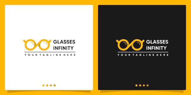 Création De Logo De Lunettes Optiques Avec Symbole De L'infini Ou Logo De Connectivité. Vecteur Premium