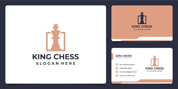 Création De Logo De Luxe King Chess Et Carte De Visite