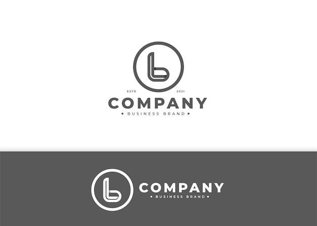 Vecteur création de logo de luxe minimaliste lettre b avec forme de cercle