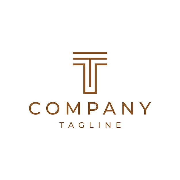 Vecteur création de logo de luxe premium lettre t