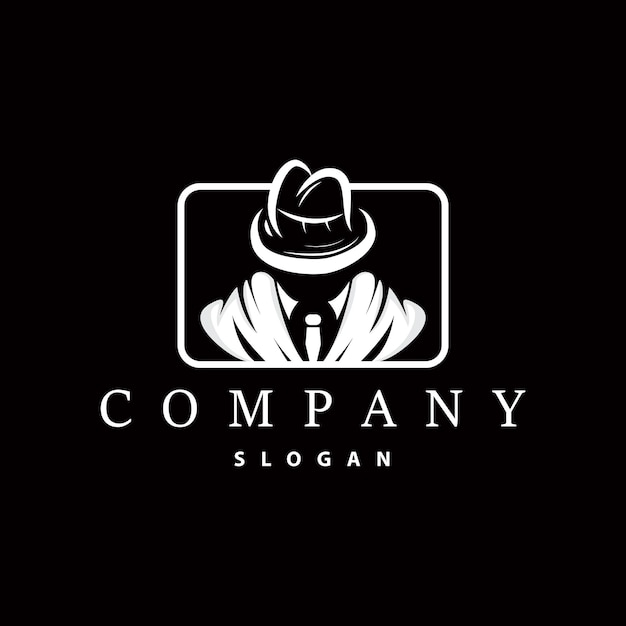 Création Logo Mafia Costume Smoking Modèle Illustration Détective Vectoriel