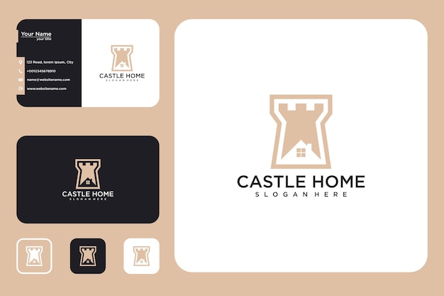 Création De Logo De Maison De Château Et Carte De Visite