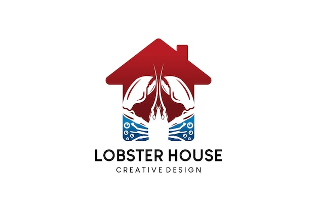 Création De Logo De Maison De Homard Créatif Illustration Vectorielle De Logo De Restaurant De Homard Ou De Restaurant De Fruits De Mer